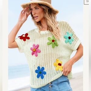 Floral Knit Women's Sweater